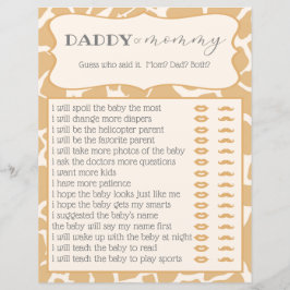 Lámina Tan Baby Giraffe Juego De Baby Shower Que Lo Dijo