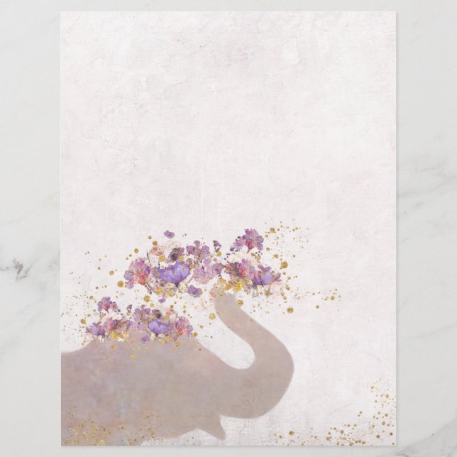 Lámina Tan Elephant Dreamy Boho Moda Papel de reserva de  (Anverso)