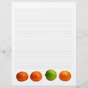 Lámina Tangerinas y Lime Lined Letterhead