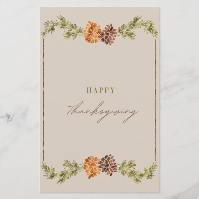 Lámina targeta elegante de acción de gracias (Anverso)