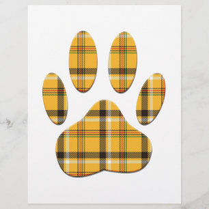 Lámina Tartan Dog Paw Print