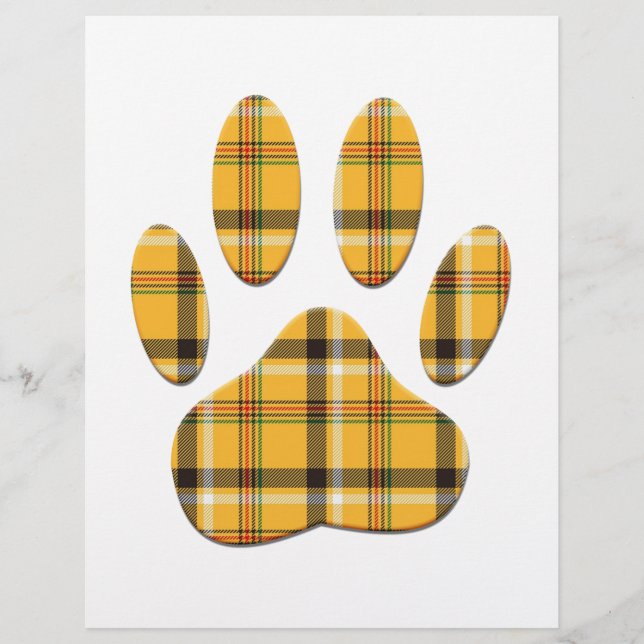 Lámina Tartan Dog Paw Print (Anverso)