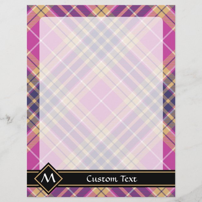 Lámina Tartán rosa, dorado y azul (Anverso)
