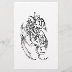 Lámina Tatuaje Dragón de San Jorge