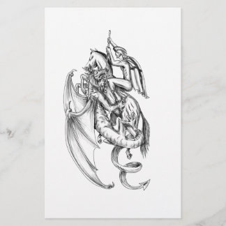 Lámina Tatuaje Dragón de San Jorge