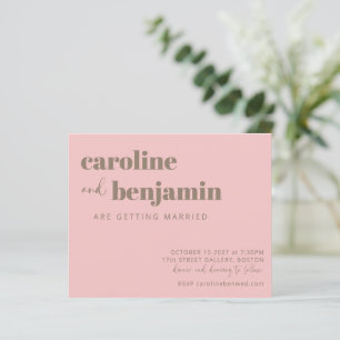 Lámina Taupe rosa suave invitación a matrimonio presupues