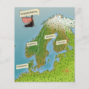 Lámina Taza de café de dos tonos del mapa de Escandinavia