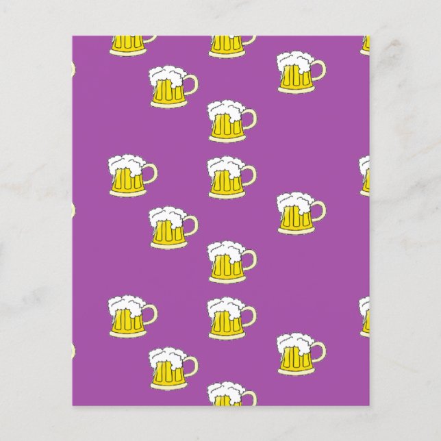 Lámina Taza de cerveza espumosa en morado (Anverso)