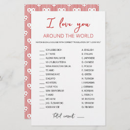 Lámina Te amo en todo el mundo con Respuestas