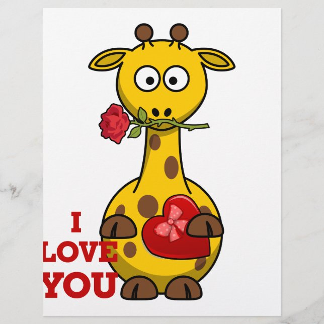Lámina te amo, giraffe (Anverso)