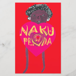 Lámina Te amo Nakupenda Kenya Arte suahili