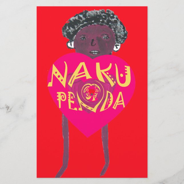 Lámina Te amo Nakupenda Kenya Arte suahili (Anverso)