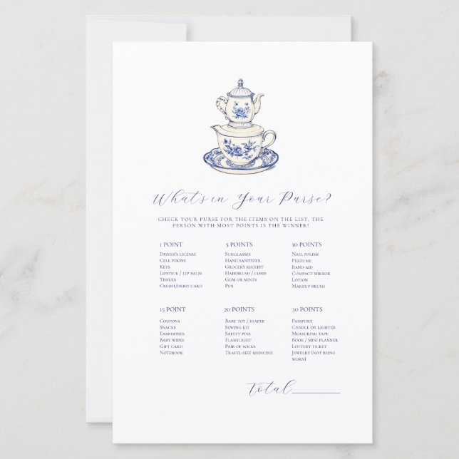 Lámina Té con la mamá para ser ¿Qué hay en tu bolso? (Anverso)