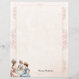 Lámina Té victoriano vintage, papel de sátira personal