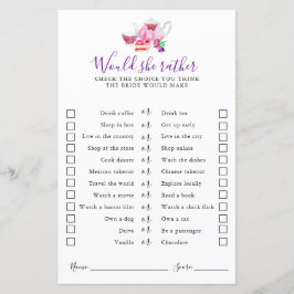 Lámina Tea Fiesta Bridal Shower preferiría jugar