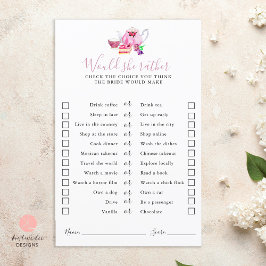 Lámina Tea Fiesta Bridal Shower preferiría jugar