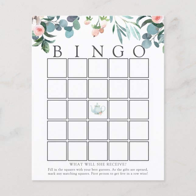 Lámina Tea Time Baby Bingo Game Card (Anverso)