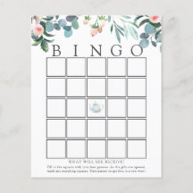 Tea Time Baby Bingo Game Card