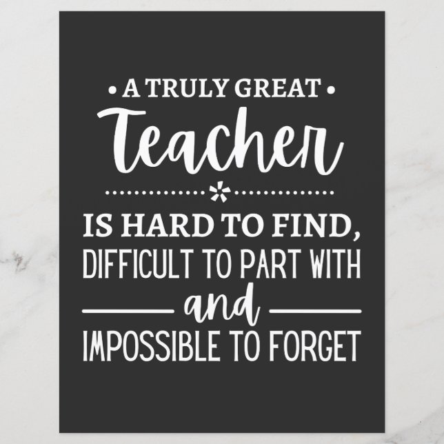 Lámina teacher Gift, A Truly Great Teacher (Anverso)