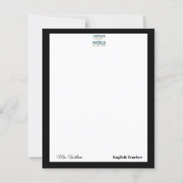 Lámina Teacher name elegant quote modern white frame