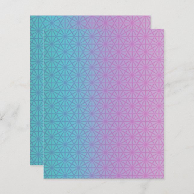 Lámina Teal and pale purple gradient scrapbook paper (Anverso / Reverso)