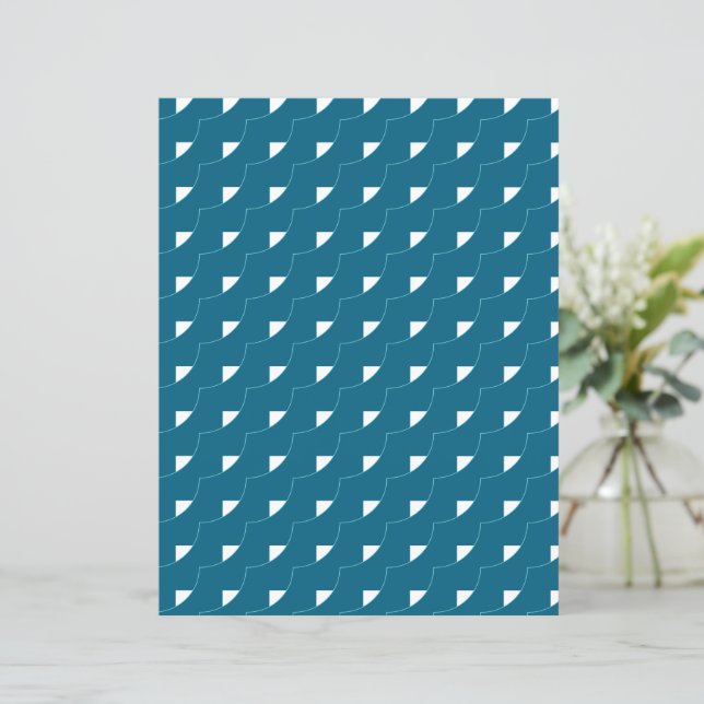 Lámina Teal Geometric Scrapbook Paper (Anverso de pie)