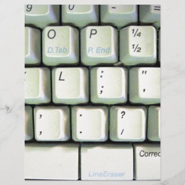 Lámina Teclado de máquina de escribir (Anverso)