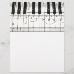 Lámina Teclado de piano y notas de música