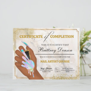 Lámina Técnico de Nail Award Certificado de Finalización