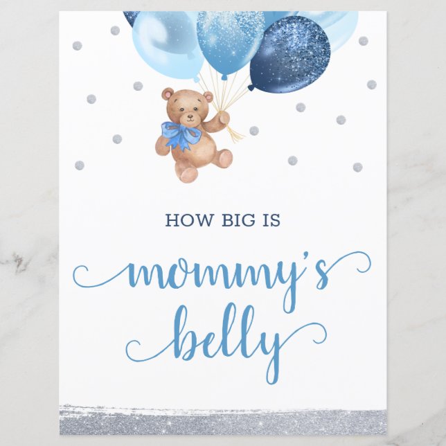 Lámina Teddy Bear adivina cuán grande es el Rótulo Belly  (Anverso)