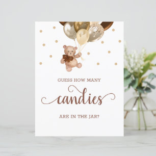 Lámina Teddy Bear Adivinan Cuántos Rótulos de Candies Bab