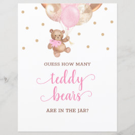 Lámina Teddy Bear Adivinan Cuántos Rótulos de Candies Bab