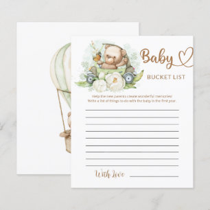 Lámina Teddy Bear Baby Bear Baby Shower Bucket List