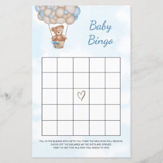 Lámina Teddy Bear Baby Bingo Game