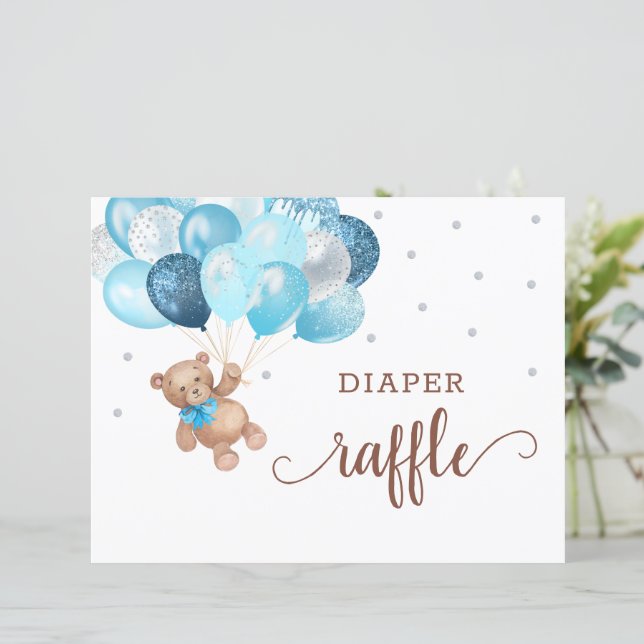 Lámina Teddy Bear Baby Shower Diaper Raffle Game (Anverso de pie)