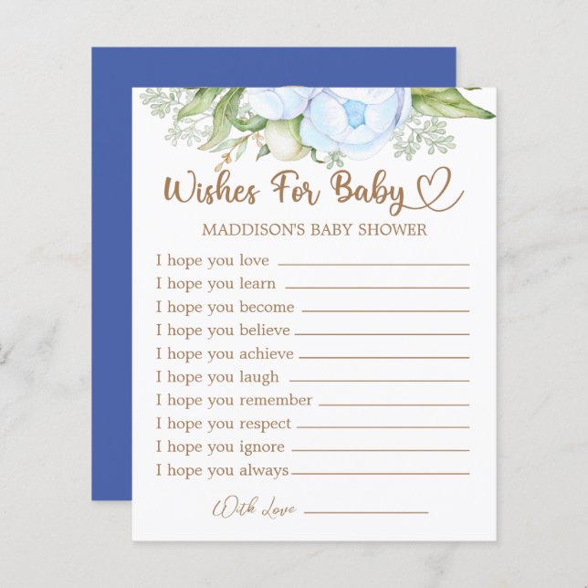 Lámina Teddy Bear Baby Shower quiere un bebé (Anverso / Reverso)