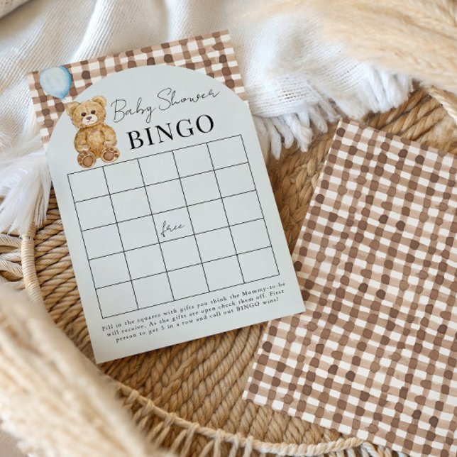 Lámina Teddy Bear Boy Baby Shower Soft Blue Bingo Card (Subido por el creador)
