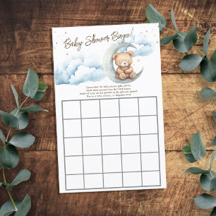 Lámina Teddy Bear Boy Blue Moon Baby Shower