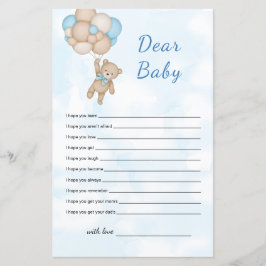 Lámina Teddy Bear Dear Baby Wishes for baby