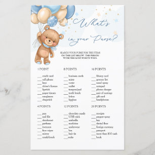 Lámina Teddy Bear globos azules ¿Qué hay en tu juego de b