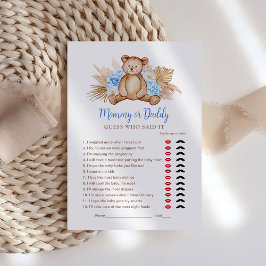 Lámina Teddy Bear Niño Mami o Papi Juego