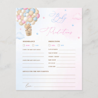 Lámina Teddy Bear Predicciones del Bebé y Juego de Consej