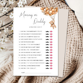 Lámina Teddy Bearly Wait Baby Shower Mommy or Daddy Game