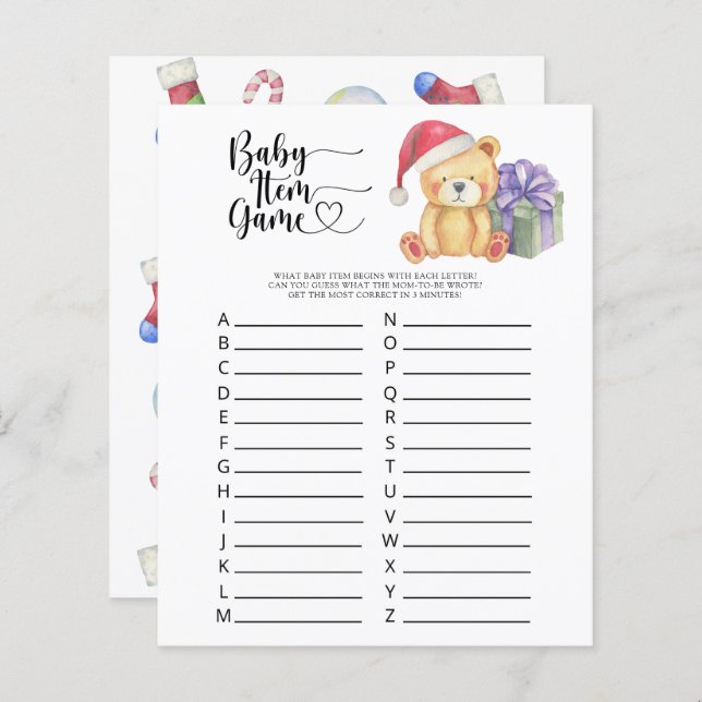 Lámina Teddy - Juego de artículos para bebés. Juego Baby  (Anverso / Reverso)