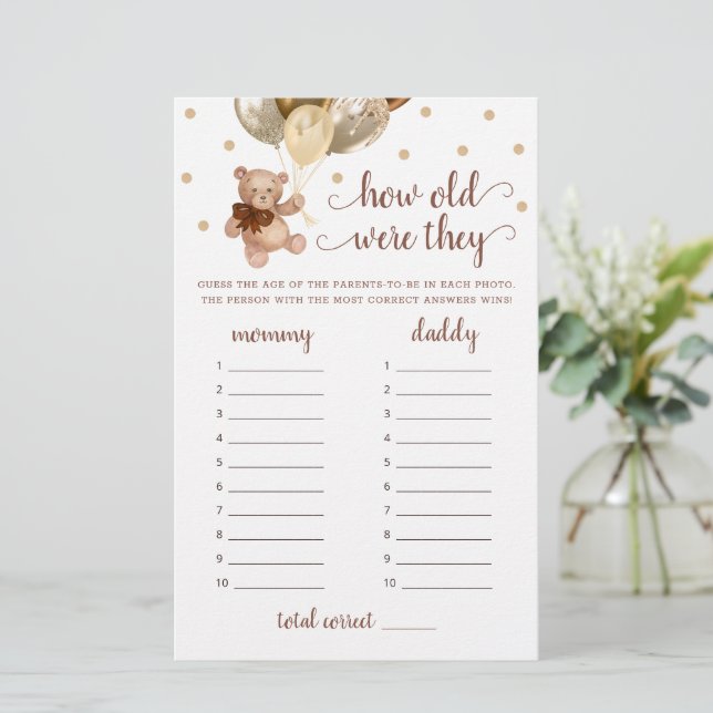 Lámina Teddy Lleva La Edad De Jugar (Anverso de pie)