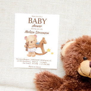 Lámina Teddy oso vintage juguetes baby ducha presupuesto 