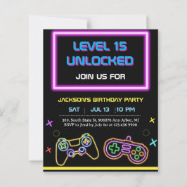 Lámina Teen Gaming Gamer Boy Video Game Player