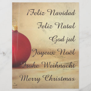 Lámina tema de Navidad con bola de Navidad
