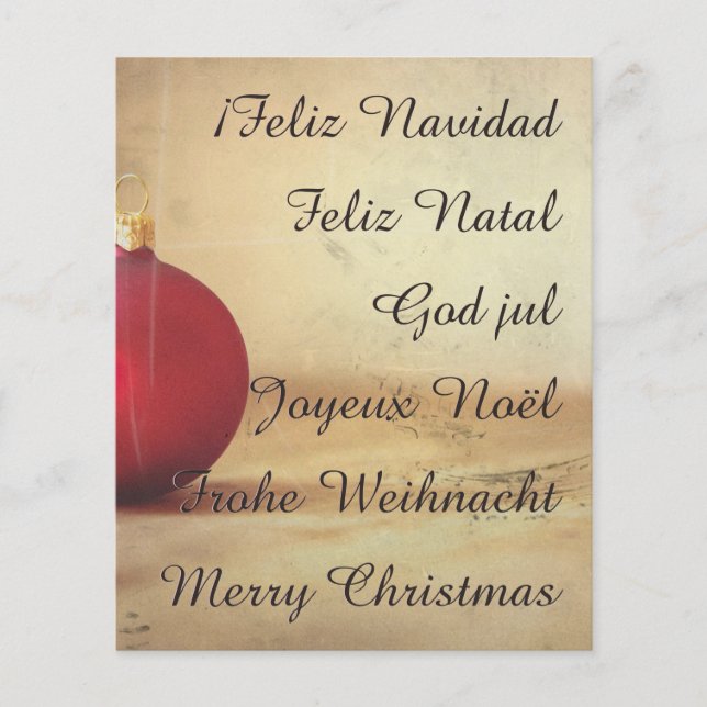 Lámina tema de Navidad con bola de Navidad (Anverso)