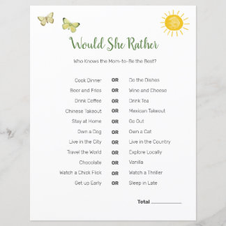 Lámina Tema de Safari Baby Shower | ¿Prefiere Jugar?